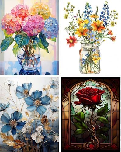 DYAIANGMU 4 Pack Stamped Cross Stitch Kit for Adults 15.7x11.8 inches by Unknown