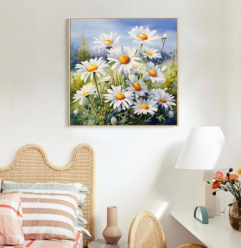 Offito Framed Paint by Numbers Kit for Adults Beginners, Daisy Flowers - Image 3