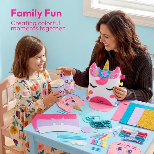 Klever Kits 7 Sewing Projects- My First Kids Sewing Kit- Easy DIY Arts and Crafts for Girls, Craft Kits, Birthday Gifts for Kids Aged 6+, Unicorn and Mermaid Pillow - Image 3