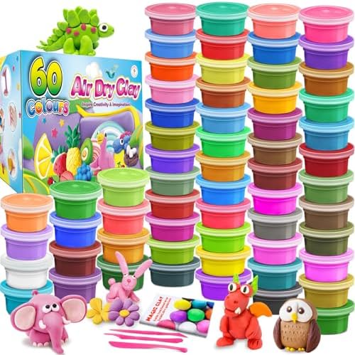 ESSENSON Air Dry Clay 60 Colors, Modeling Clay for Kids by ESSENSON