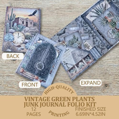 XINPOCUT Apothecary Ephemera Folio Junk Journal Kit,Folio Booklet Craft Kit, Junk Journal Kit, Scrapbooking Supplies, Journaling Decor, Mini Folio Writer Folder Project, Arts & Crafts Gifts - Image 2