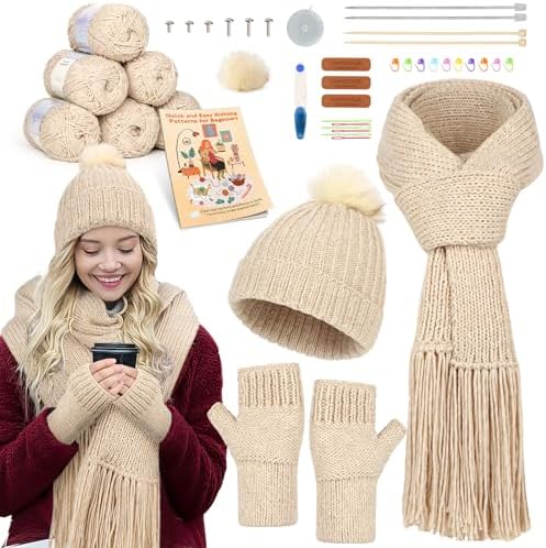 Katech Knitting Kit for Beginner- Learn to Knit Kit for Adults & Kids by Katech