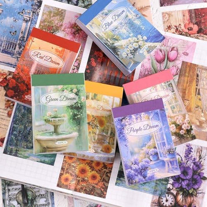 6 Sets 300 Pcs Washi Stickers Set Colorful Dreams Sticker Book for Journaling, DIY Decorative Paper Sticker Decals for Bullet Journal Art Scrapbooking Diary Card Craft Gift Album Notebook Stationery - Image 5