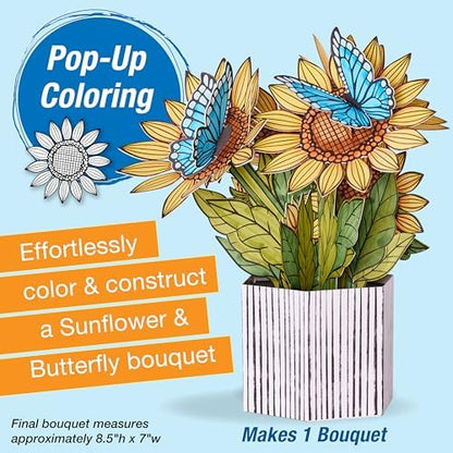 Faber-Castell Pop Up Coloring Bouquet: Sunflowers, Crafts for Adults and Sunflower Gifts for Women, Craft Kits for Adults and Teens, Adult Coloring and Gifts for Teen Girls | Gifts for Mom - Image 2