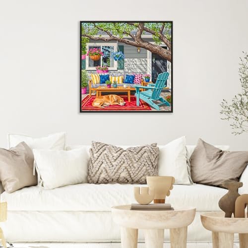 Paint by Numbers Kit for Adults, Cozy Backyard Number Painting Canvas Kit - Image 6