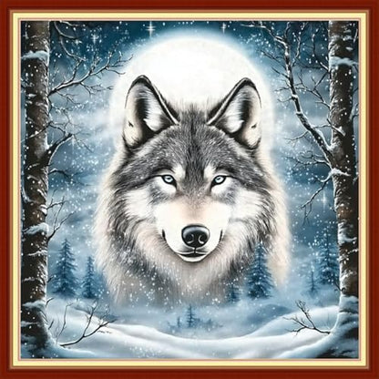 Redxing Stamped Cross Stitch Kits Embroidery kit for Beginners Adults Full Range of Embroidery Patterns Starter Kits DIY Printed Cross Stitch Kits Needlepoint Kits 11CT-Snow Wolf King 18x18 inchs by RedxingStampedCrossStitchK