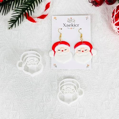 Xaekicr Christmas Santa Polymer Clay Cutters Set – Clay Earring Cutters for DIY Earrings – Cute Holiday Face Clay Molds – Polymer Clay Tools for Jewelry Making - Image 5