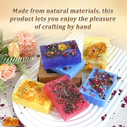 ZQBQC Soap Making Kit, Soap Making Kit for Adults Beginners, DIY Craft Supplies with Shea Butter Glycerin Melt and Pour Soap Base, Molds, Fragrances, Dried Flowers, Soap Craft Set for Adults and Kids - Image 4