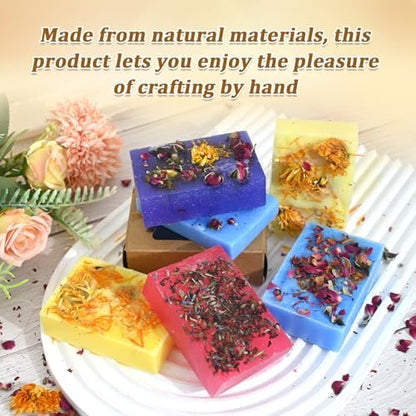 ZQBQC Soap Making Kit, Soap Making Kit for Adults Beginners, DIY Craft Supplies with Shea Butter Glycerin Melt and Pour Soap Base, Molds, Fragrances, Dried Flowers, Soap Craft Set for Adults and Kids - Image 4