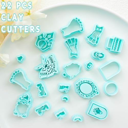 Tainsky Halloween Clay Cutters - 22 Shapes for Polymer Clay Cutters for Earrings（C） - Image 2