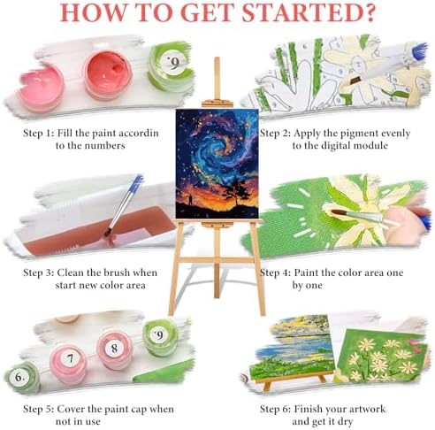 Paint by Numbers Kit for Adults Beginner, Fantasy Night Sky, 16x20 Inch - Image 6