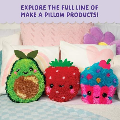 LatchKits Avocado Pillow - Latch Hook Kits for Kids, Arts and Crafts, Yarn Art, Kids Crafts, Toys for Girls, Birthday Gift for Girls, Easy to Follow Pattern, Hook Included, Craft Kits, Ages 6+ - Image 7
