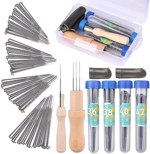 Yizzvb 82 Pcs Needle Felting Kit, 4 Sizes Needle Felting Needles by yizzvb