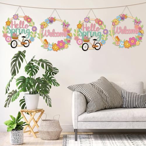 Sereliy 24 Pcs Spring Coloring Wreath Crafts, Color Your Own Flower Crafts, DIY Paper Wreath for Spring Home Activities Games. (Spring.24) - Image 7