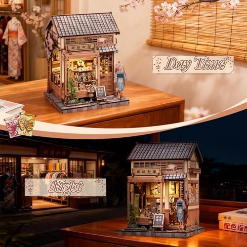 CUTEBEE Book Nook Kit - DIY Miniature House Japanese Sakura Kimono Shop - Image 5