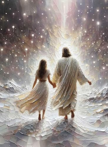 Jesus Paint by Numbers Kit for Adults Framed Canvas 12X16 in, Frameworkless by FairylandJinWenn