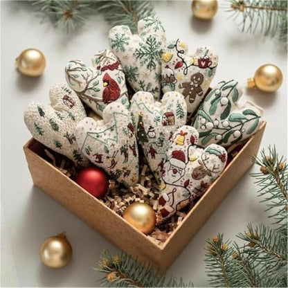Froklic New Christmas Embroidery Kits, DIY Heart Shaped Hand Christmas Tree Embroidered Ornament Kit, Nativity Cross Stitch Kit for Winter Pattern Embroidery Decoration (with Needles-8PCS) by Unknown