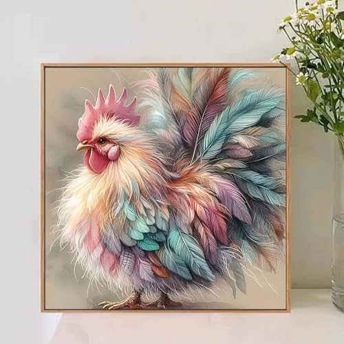 Rooster Paint by Numbers Kit for Adults, 16x16 inch - Image 2