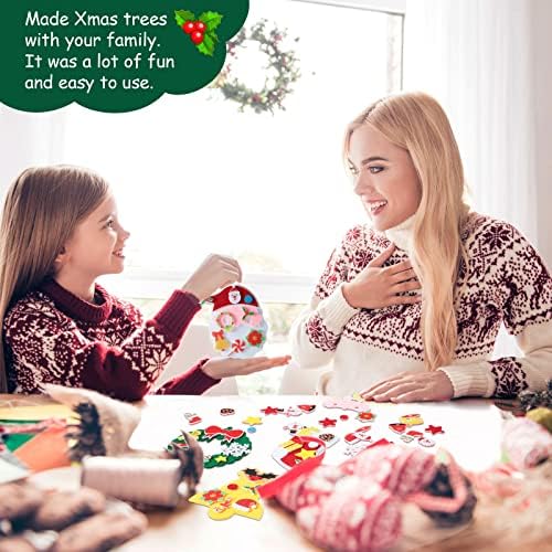 Tatuo 24 Kits Christmas Felt Ornament DIY Crafts, Tree Socks Bells Santa - Image 5