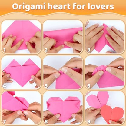 Praisebank Orange Origami Paper, 220pcs 6x6 inch, Double Sided Color, Origami Paper Kit for Crafts, Origami Kit. - Image 4