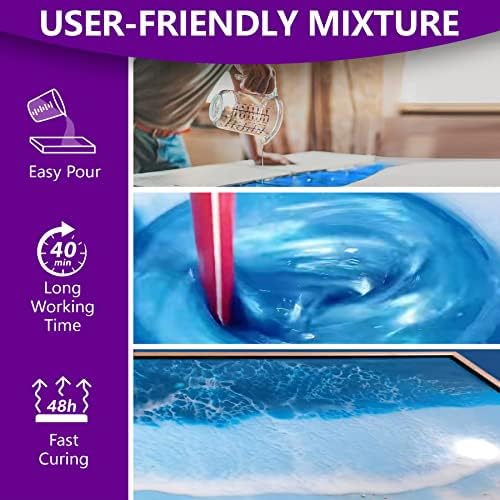 1 Gallon Epoxy Resin Kit, Crystal Clear, Self-Leveling, 1:1 Mix - Image 4