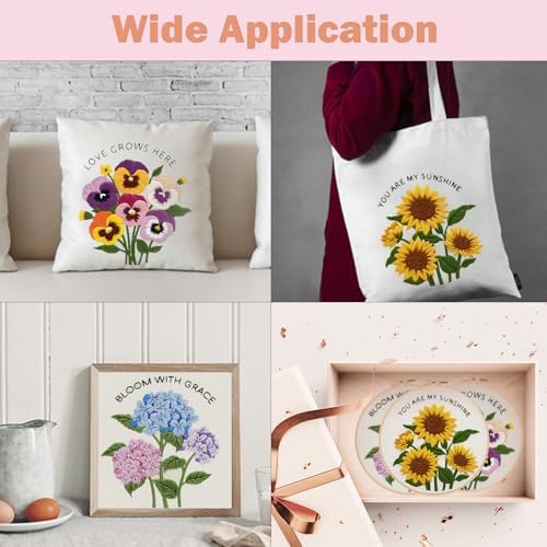 Nuberlic 3 Pack Embroidery Kit for Beginners, Floral Cross Stitch Kit - Image 7