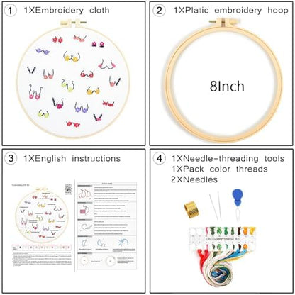 Crafmanoe Flowers Embroidery Kits for Beginners Adults, Hand Embroidery Starters Kits, Stamped Cross Stitch Kits DIY Needlepoint Kits for Beginners Adults, Embroidery Hoop, Thread and Video Tutorial - Image 5