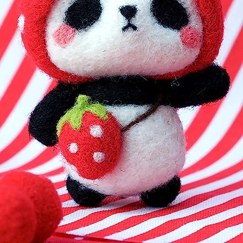 GOTOTOP Needle Felting Kit, Wool Felt Panda Pendant DIY Craft Set, Beginner Friendly Handmade Project, Compact 100 G Materials Kit for Kids Teens Adults Home Craft Time (#1) - Image 2