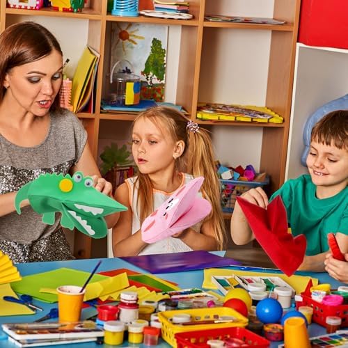 Soulchen 24 Pcs DIY Hand Puppets, Canvas Hand Puppet Making Kit DIY Arts and Crafts Sewing Projects for Fun Home Activities Classes Storytelling Party Favors (Mixed Colors) - Image 5