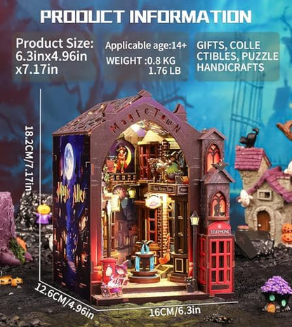 Spilay Book Nook Kit for Adults, Magic Alley DIY Miniature House Kit - Image 2