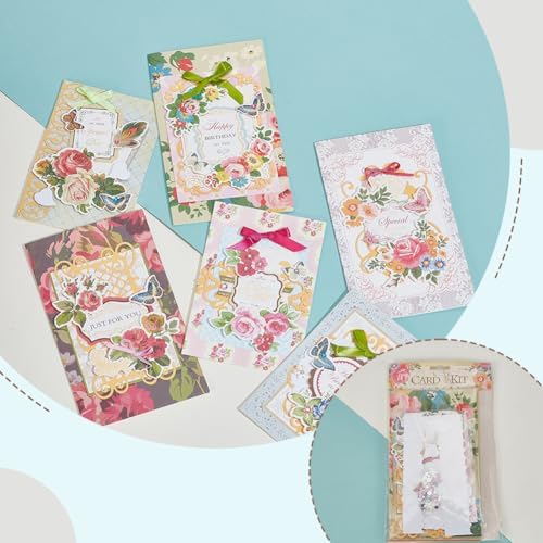 AHANDMAKER Handmade Greeting Card Making Kits, DIY Thank You Card Set Flowers Theme Paper Envelopes Cards Stickers for Christmas Thanksgiving Mother's Day Birthday Gifts Crafts Decorations - Image 3