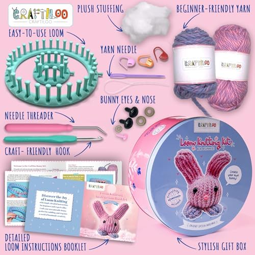 Loom Knitting & Crochet Kit for Kids - Beginner Bunny Knitting Kit - Image 2