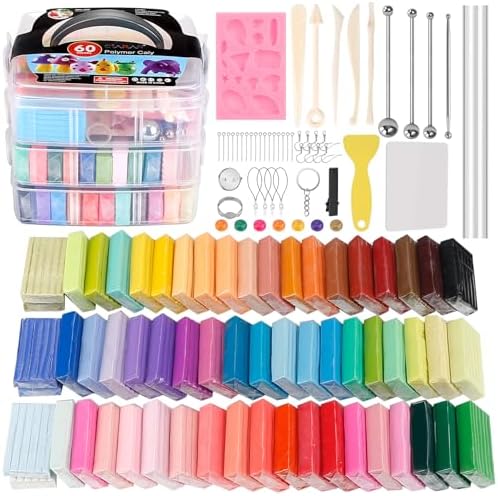 CiaraQ 60-Color Polymer Clay Oven Bake Modeling Kit by CiaraQ