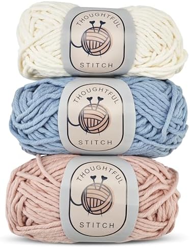 Thoughtful Stitch Knitting Kit for Beginners Adults & Kid Friendly- Complete Knitting Kit - Learn to Knit Yarn Set with Tutorial Book for Adult Hobbies - 100% Cotton Wool & Bamboo Knitting Needle - Image 4