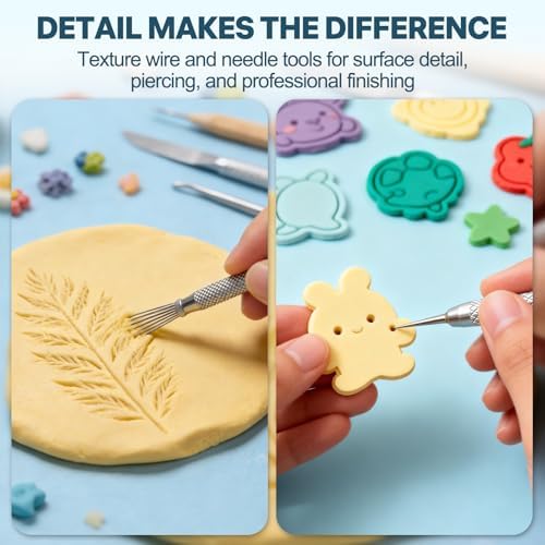 19-Piece Polymer Clay Tool Set, Roller and Cutters for Beginners & Crafters - Image 6