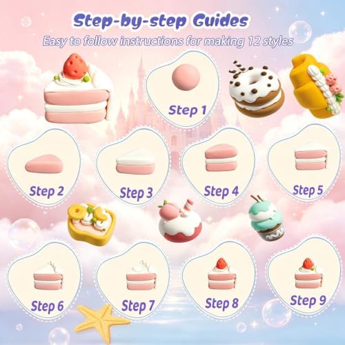 Both idea Air Dry Clay Dry Clay Kit Air Clay Kit & Clay Kits for Kids with Air Dry Clay Tools, Dry Air Clay Craft Cake Dessert Ideal Kid Craft School Party Classroom Birthday Party Gifts - Image 2