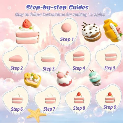 Both idea Air Dry Clay Dry Clay Kit Air Clay Kit & Clay Kits for Kids with Air Dry Clay Tools, Dry Air Clay Craft Cake Dessert Ideal Kid Craft School Party Classroom Birthday Party Gifts - Image 2