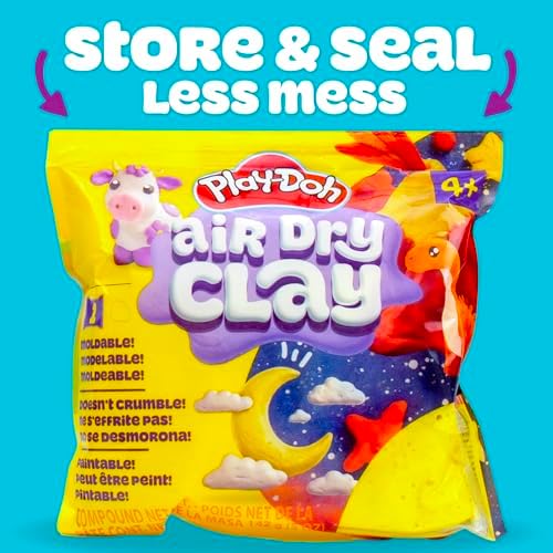 Play-Doh Air Dry Clay, 5 oz. Yellow Clay Bag, Art Supplies, Craft Supplies, Clay Tools & Kit, Modeling Clay for Kids, Air Dry Clay Kit, Arts & Crafts for Adults and Kids - Image 5
