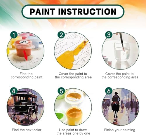 Possoco Paint by Numbers Kit for Adults Beginner, London Street Easy Adult Paint by Number Kits on Canvas, DIY Acrylic Oil Paint by Number for Adults Landscape for Home Decor Gift 16x20 Inch - Image 4