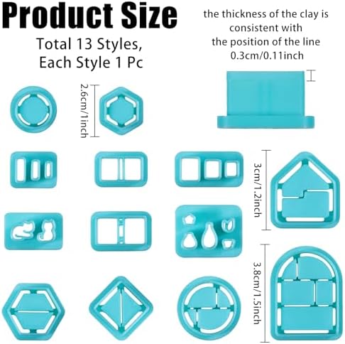 ORIGACH 13 Pcs Mini Bookshelf Polymer Clay Cutters Set - Image 2