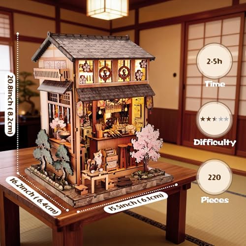 DIY Book Nook, Miniature House Kit with LED Lights - Yakitori Grill House - Image 5