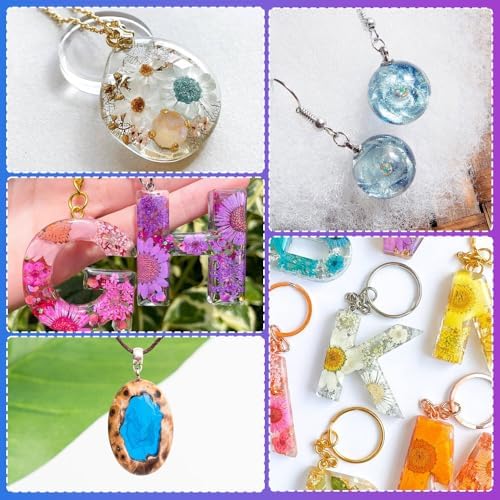 SolaraGlaze UV Resin Jewelry Making Kit with UV Lamp and Casting Tools 360g Crystal Clear&Low Odor DIY Jewelry Making Resin Kits, Resin Starter Kit for Keychain, Hair Clip and Earring - Image 6