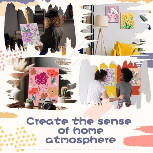 Sherr 108 Pcs Flower Sip and Paint Kit, Pre Drawn Canvas for Adults - Image 5