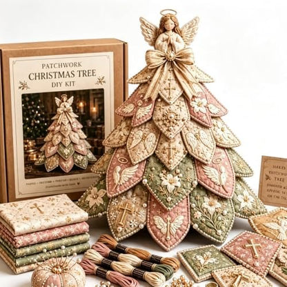 Beginner-Friendly Tree of Faith 3D Quilted Christmas Tree Sewing Kit, DIY Christmas Craft Kit with Fabric & Embroidery Details, Religious Holiday Decor for Adults Handmade Christmas Decoration，#B by Unknown