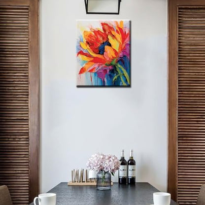 Tulip Flower Paint by Number for Adult,Abstract Graffiti Painting by Number Kits On Canvas, DIY Oil Painting Acrylic Paints,leafage Paint by Numbers for Adults and Kids Beginner（without frame） - Image 4