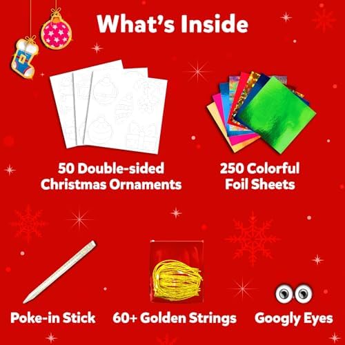 Skillmatics Foil Fun Christmas Ornaments, Foil Art, Gifts for Boys & Girls - Image 2