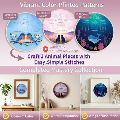 ETSPIL Beginner Embroidery Kit for Adults, Full-Color Print, 4K Video - Image 4