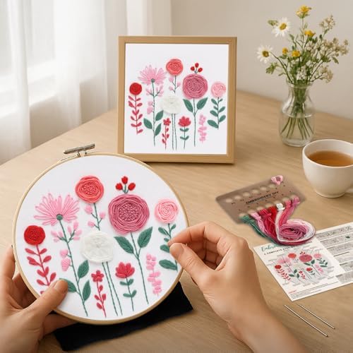 Nuberlic Floral Embroidery Kit for Beginners Adults - Image 2