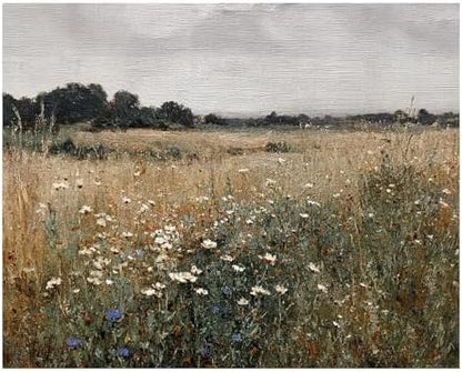 bitCNY Paint by Numbers for Adults, Wildflower Meadow Landscape DIY Acrylic Painting Kit, Rustic Field Paint by Number Canvas Art for Farmhouse Wall Decor, 16x20 Inch by bitCNY