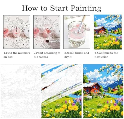 ZRIZQ Mountain Paint by Numbers Kit for Adults Beginner,Landscape,16x20 - Image 5